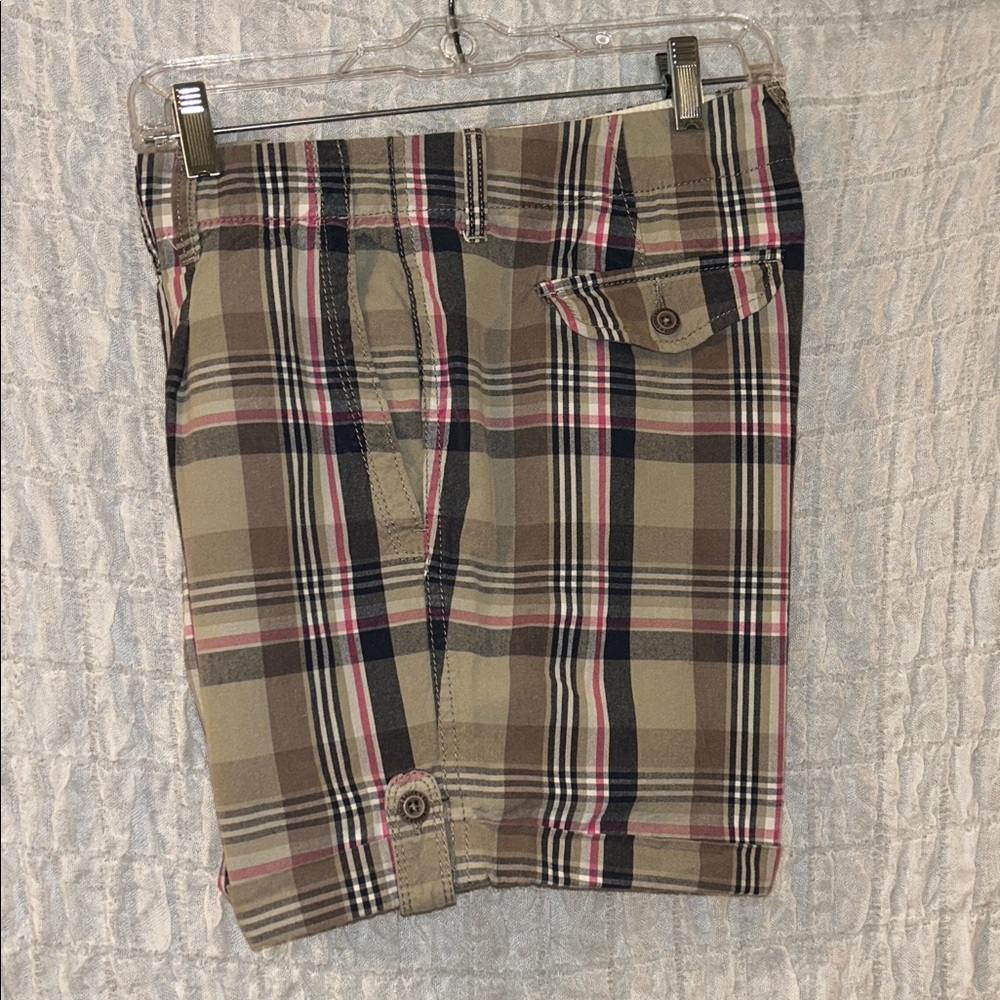 Eddie Bauer: Shaw Fit, Cuffed Plaid Shorts, Cotton, Size: 8